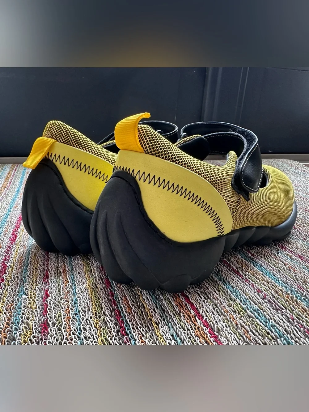 Fluevog LIKE NEW Urban Angels Pilot yellow vegan mesh Velcro sneaker-8 (fit 7.5)